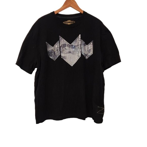 Sean John T-Shirt Vintage Y2K Black Sequin Mens 3XL Inside Patch Puff Daddy - Picture 1 of 11